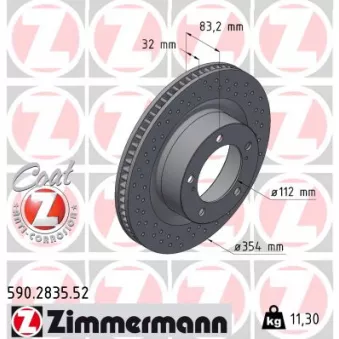 Jeu de 2 disques de frein avant ZIMMERMANN 590.2835.52