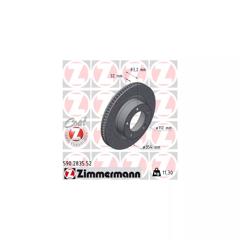 Jeu de 2 disques de frein avant ZIMMERMANN 590.2835.52
