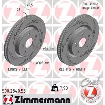Jeu de 2 disques de frein avant ZIMMERMANN 590.2840.53