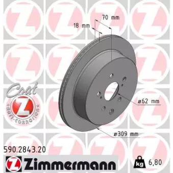 Jeu de 2 disques de frein arrière ZIMMERMANN