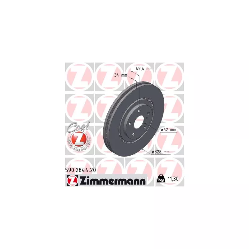 Jeu de 2 disques de frein avant ZIMMERMANN 590.2844.20