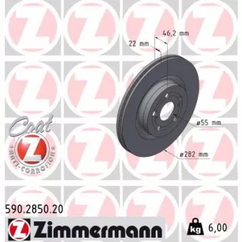 Jeu de 2 disques de frein avant ZIMMERMANN 590.2850.20