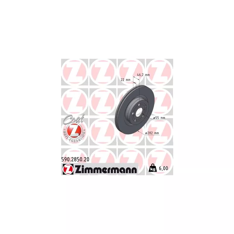 Jeu de 2 disques de frein avant ZIMMERMANN 590.2850.20