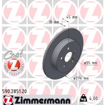 Jeu de 2 disques de frein arrière ZIMMERMANN