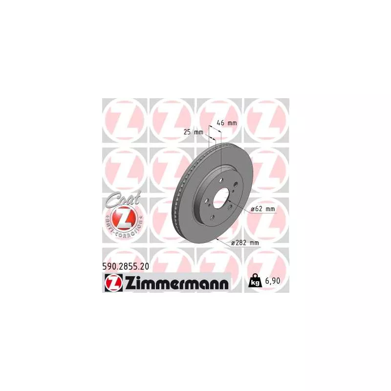Jeu de 2 disques de frein avant ZIMMERMANN 590.2855.20
