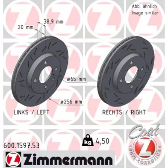 Jeu de 2 disques de frein avant ZIMMERMANN 600.1597.53