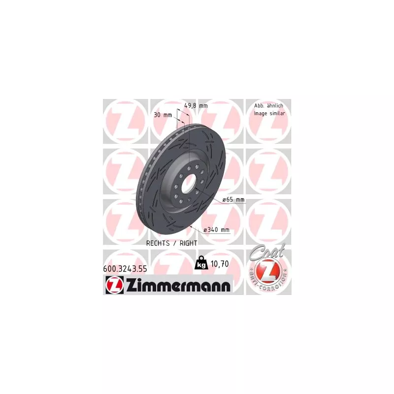 Disque de frein arrière droit ZIMMERMANN 600.3243.55