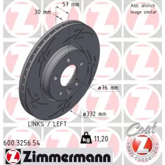 Disque de frein arrière gauche ZIMMERMANN 600.3256.54
