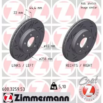 Jeu de 2 disques de frein avant ZIMMERMANN 600.3259.53