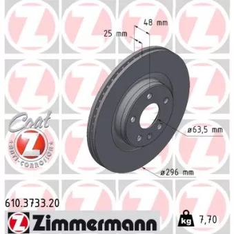 Jeu de 2 disques de frein avant ZIMMERMANN 610.3733.20