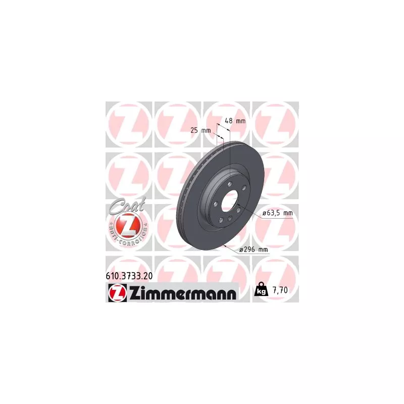 Jeu de 2 disques de frein avant ZIMMERMANN 610.3733.20