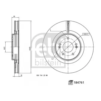 Jeu de 2 disques de frein avant FEBI BILSTEIN 184761