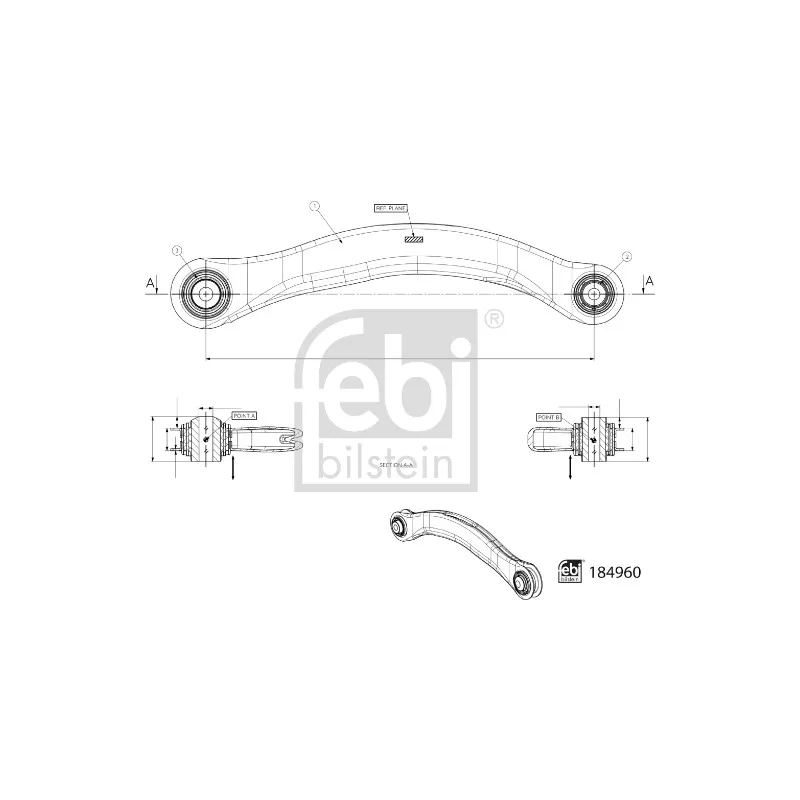 Bras de liaison, suspension de roue arrière gauche FEBI BILSTEIN 184960