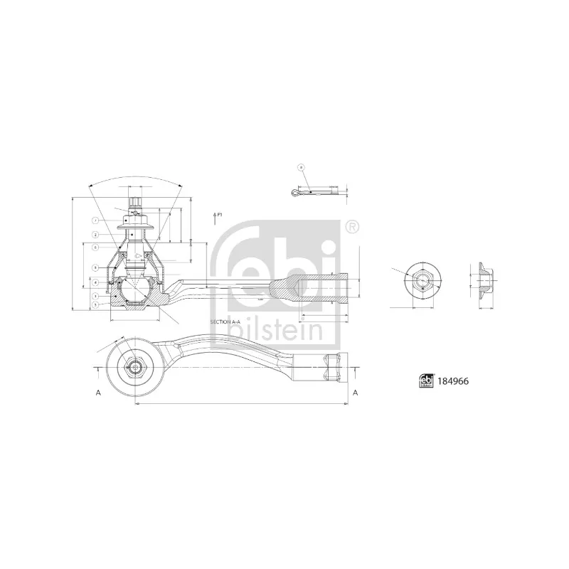 Rotule de barre de connexion avant gauche FEBI BILSTEIN 184966