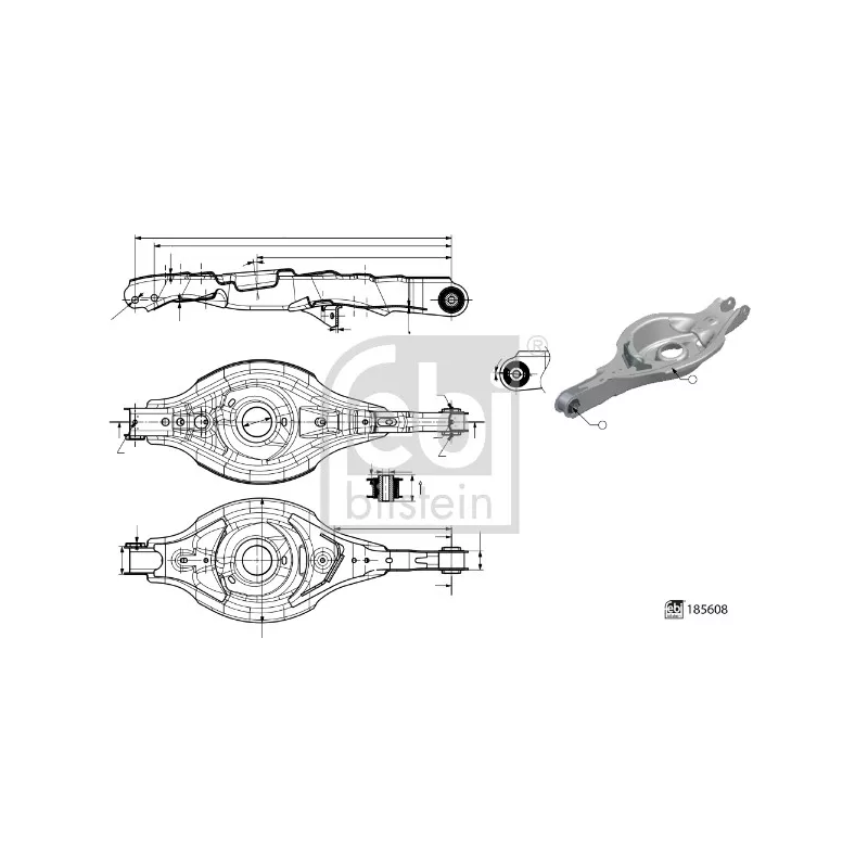Bras de liaison, suspension de roue arrière gauche FEBI BILSTEIN 185608
