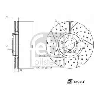 Jeu de 2 disques de frein avant FEBI BILSTEIN 185854