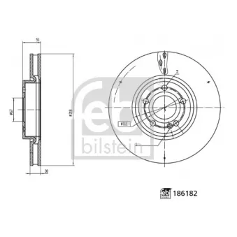 Jeu de 2 disques de frein avant FEBI BILSTEIN 186182
