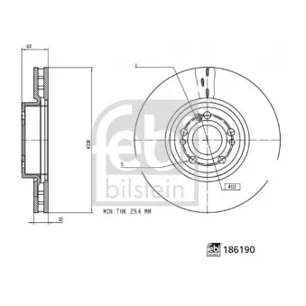 Jeu de 2 disques de frein avant FEBI BILSTEIN 186190