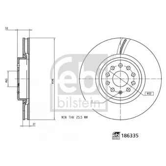 Jeu de 2 disques de frein avant FEBI BILSTEIN 186335