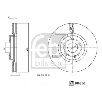 Jeu de 2 disques de frein avant FEBI BILSTEIN 186350