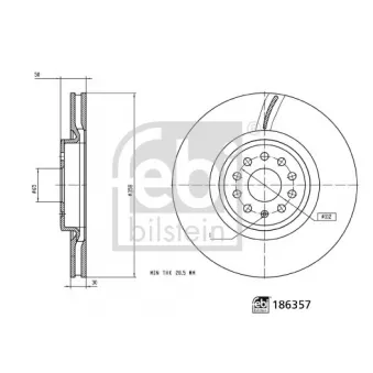 Jeu de 2 disques de frein avant FEBI BILSTEIN 186357