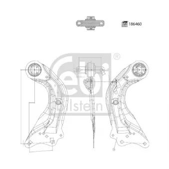Bras de liaison, suspension de roue arrière droit FEBI BILSTEIN 186460