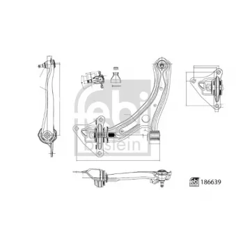 Triangle ou bras de suspension (train avant) FEBI BILSTEIN 186639
