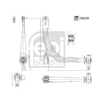 Triangle ou bras de suspension (train avant) FEBI BILSTEIN 186640
