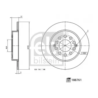 Jeu de 2 disques de frein arrière FEBI BILSTEIN