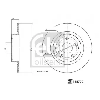 Jeu de 2 disques de frein arrière FEBI BILSTEIN