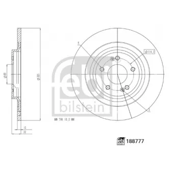 Jeu de 2 disques de frein arrière FEBI BILSTEIN 188777