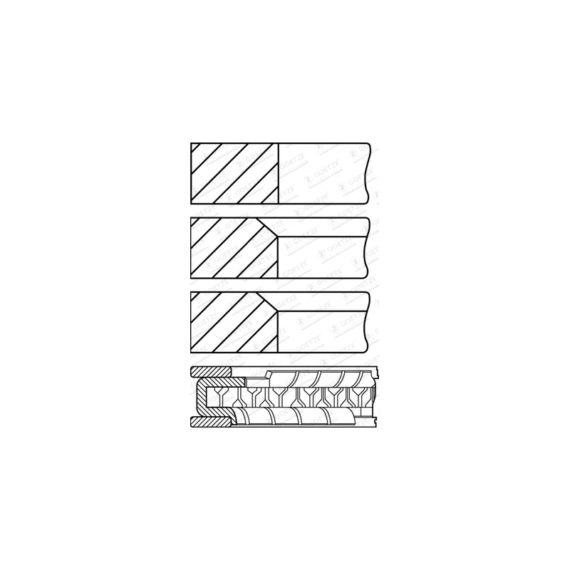 Jeu de segments de pistons GOETZE ENGINE 08-106700-10