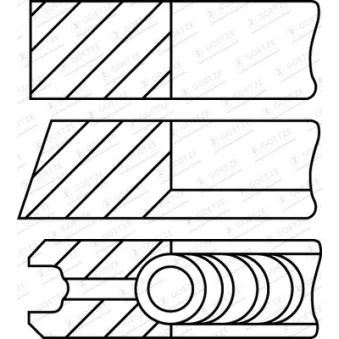 Jeu de segments de pistons GOETZE ENGINE 08-107400-10