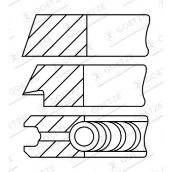 Jeu de segments de pistons GOETZE ENGINE 08-109407-30