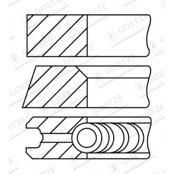 Jeu de segments de pistons GOETZE ENGINE 08-183300-10