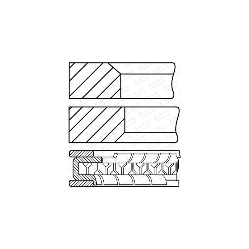 Jeu de segments de pistons GOETZE ENGINE 08-207400-10