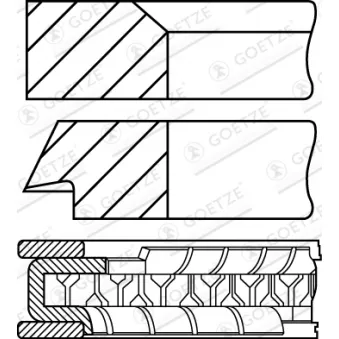 Jeu de segments de pistons GOETZE ENGINE 08-334400-10