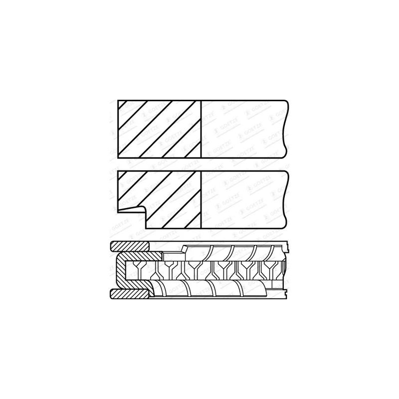 Jeu de segments de pistons GOETZE ENGINE 08-349200-10