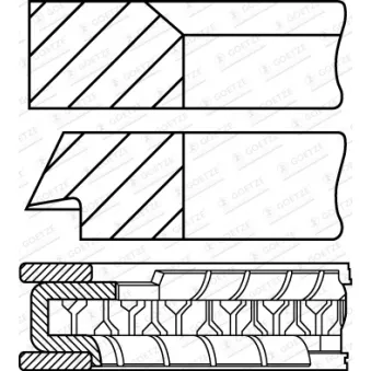 Jeu de segments de pistons GOETZE ENGINE