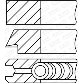 Jeu de segments de pistons GOETZE ENGINE 08-430500-00