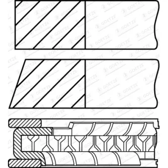 Jeu de segments de pistons GOETZE ENGINE 08-430607-00