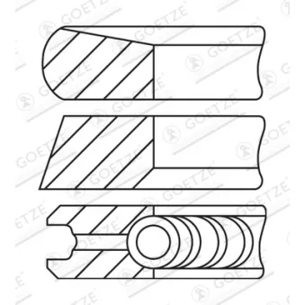 Jeu de segments de pistons GOETZE ENGINE 08-435200-10