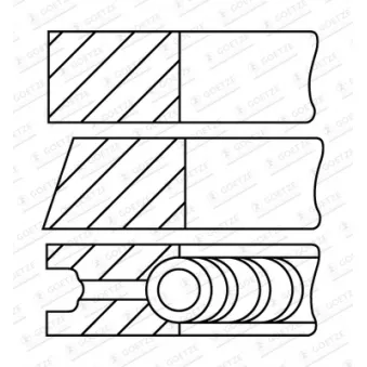 Jeu de segments de pistons GOETZE ENGINE 08-436300-10
