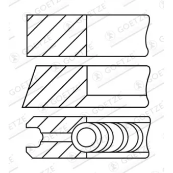 Jeu de segments de pistons GOETZE ENGINE 08-449707-10