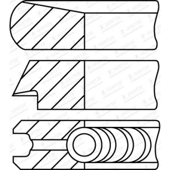 Jeu de segments de pistons GOETZE ENGINE 08-453107-00