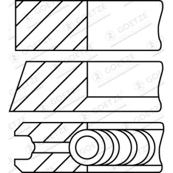 Jeu de segments de pistons GOETZE ENGINE 08-501507-10