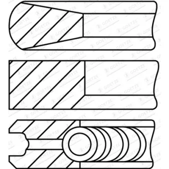 Jeu de segments de pistons GOETZE ENGINE 08-523100-10