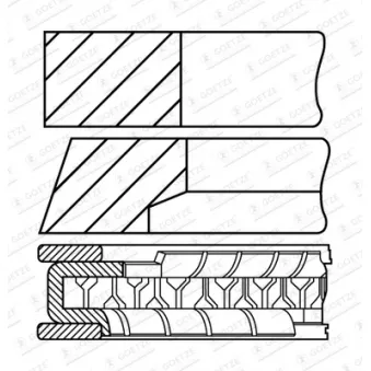 Jeu de segments de pistons GOETZE ENGINE 08-780700-10