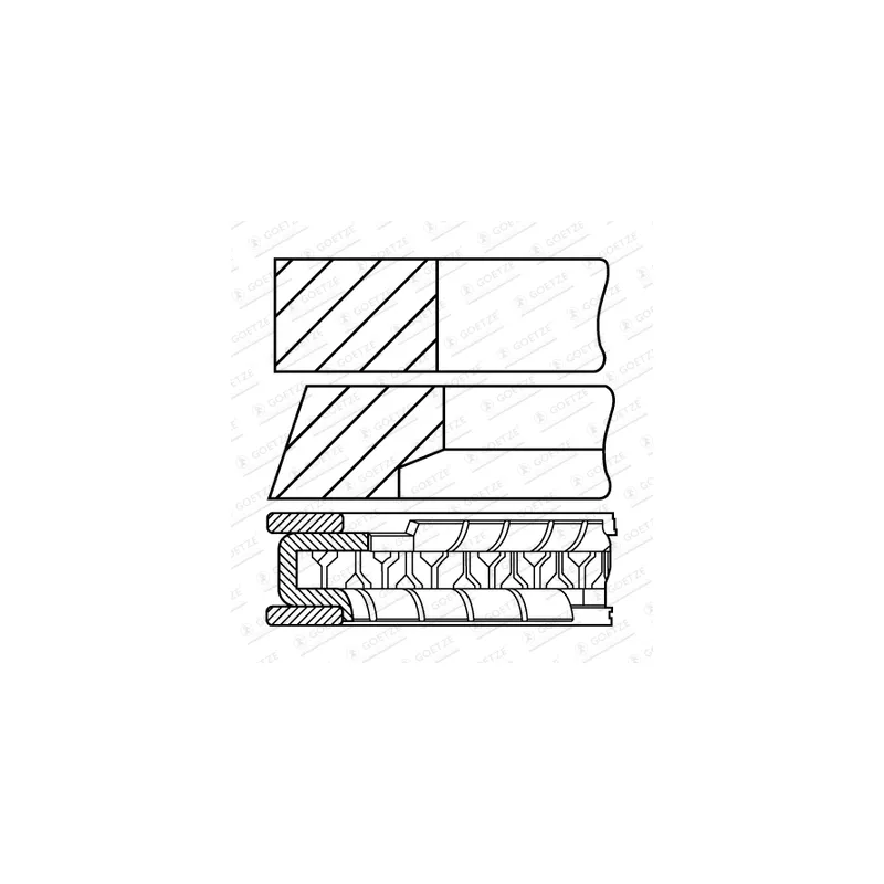 Jeu de segments de pistons GOETZE ENGINE 08-780700-10