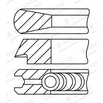 Jeu de segments de pistons GOETZE ENGINE 08-782300-10